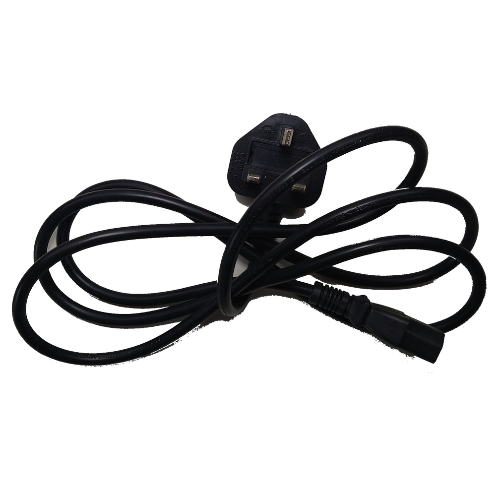 C14 Male to UK Plug Mains Cable