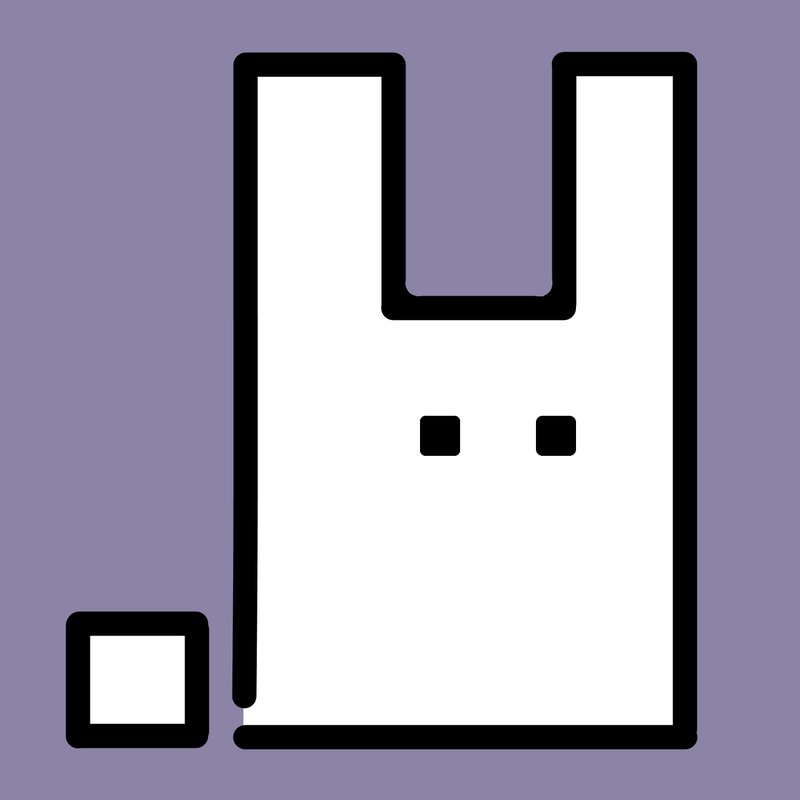 The Pixelgrinder bunny logo on a purpler background