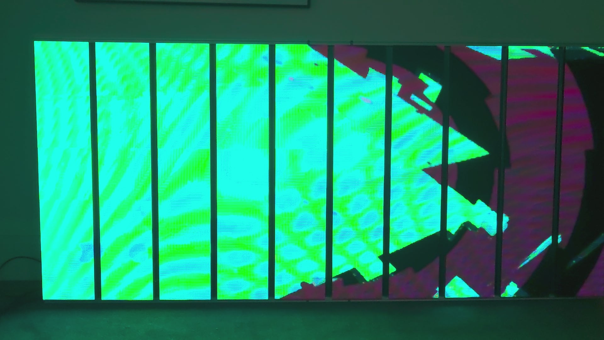 Load video: LED display showing abstract visuals