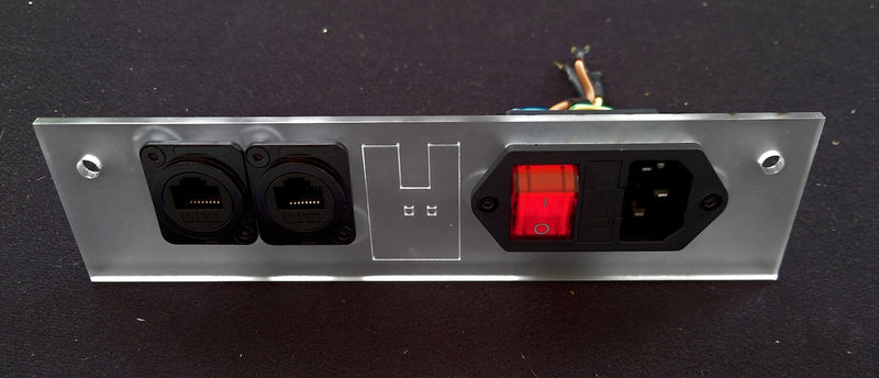 Prepared base plate showing part alignment