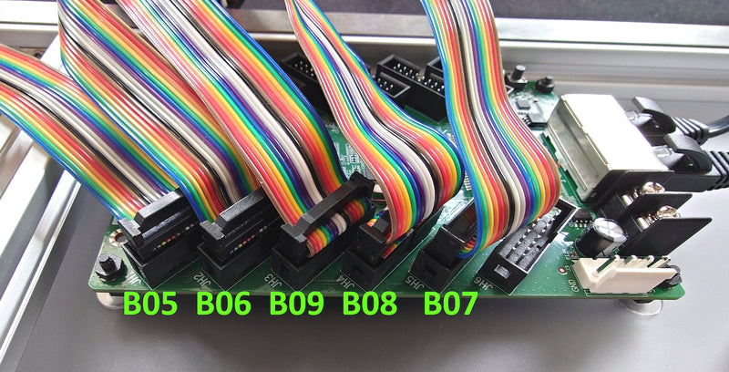 Data cables connected to the receiving card