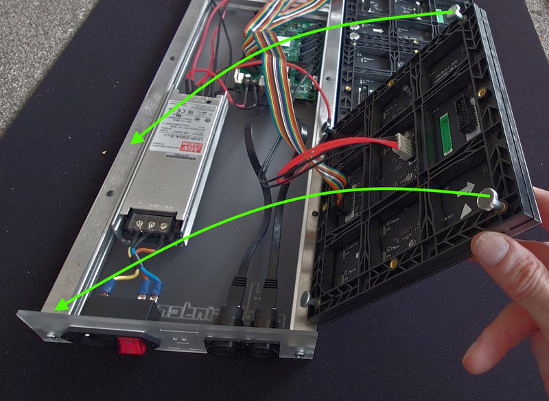 Flip the module over to attach to the frame using the magnetic feet