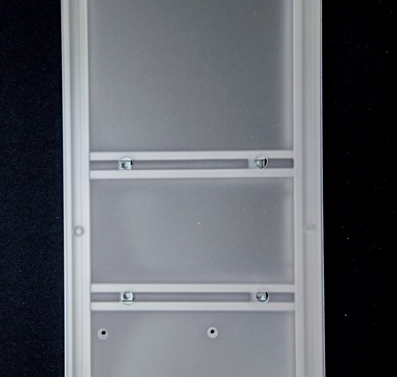 Cross bars secured to frame with  mount point T-nuts accessible