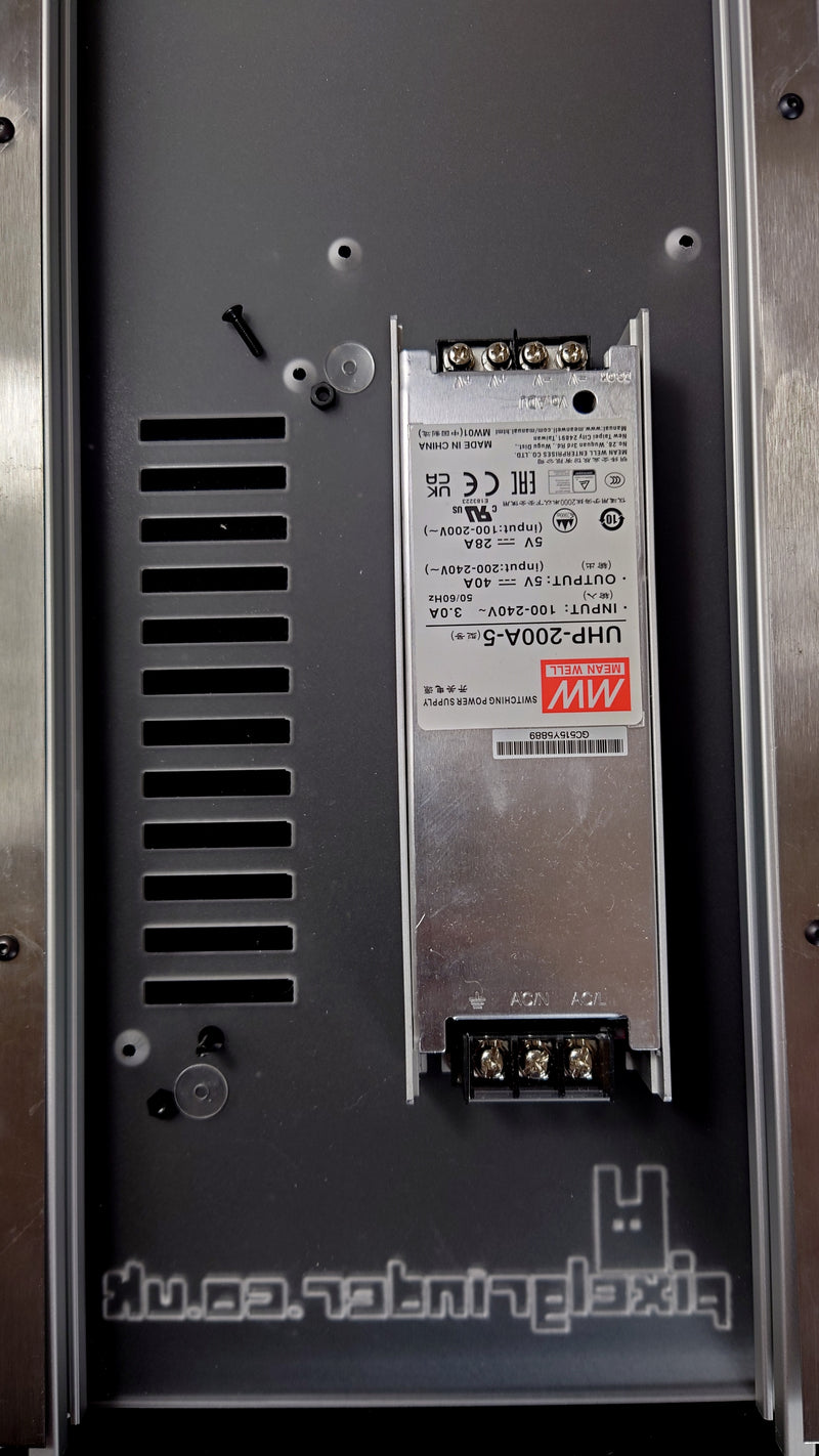 The parts needed to attach the PSU to the back plate