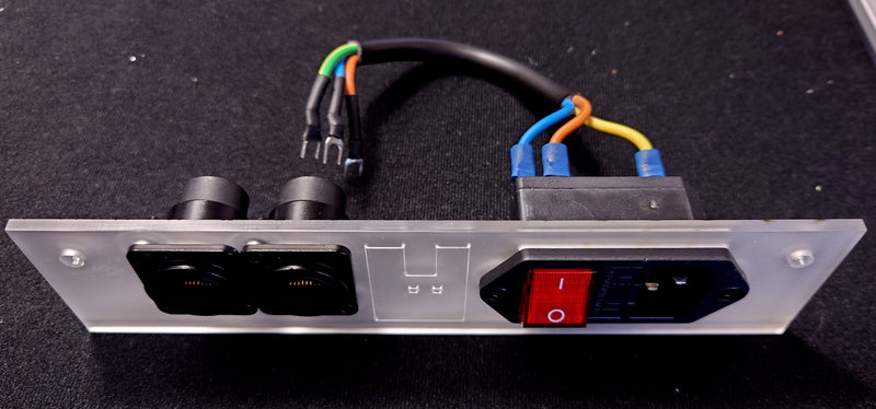 Prepared base plate showing part alignment