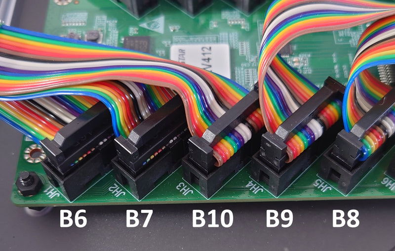 Data cables connected to the receiving card