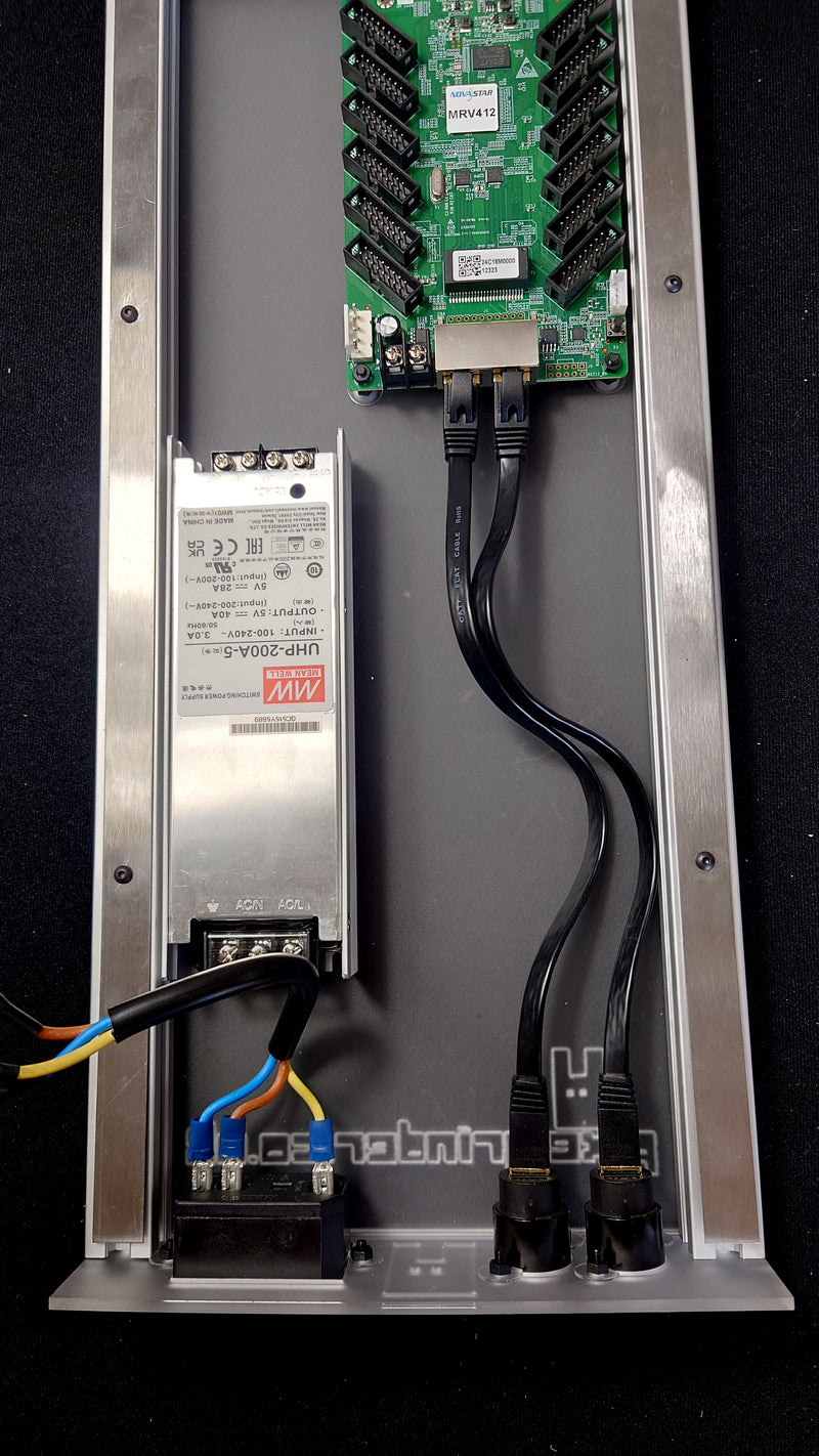 Internal RJ45 cables connected