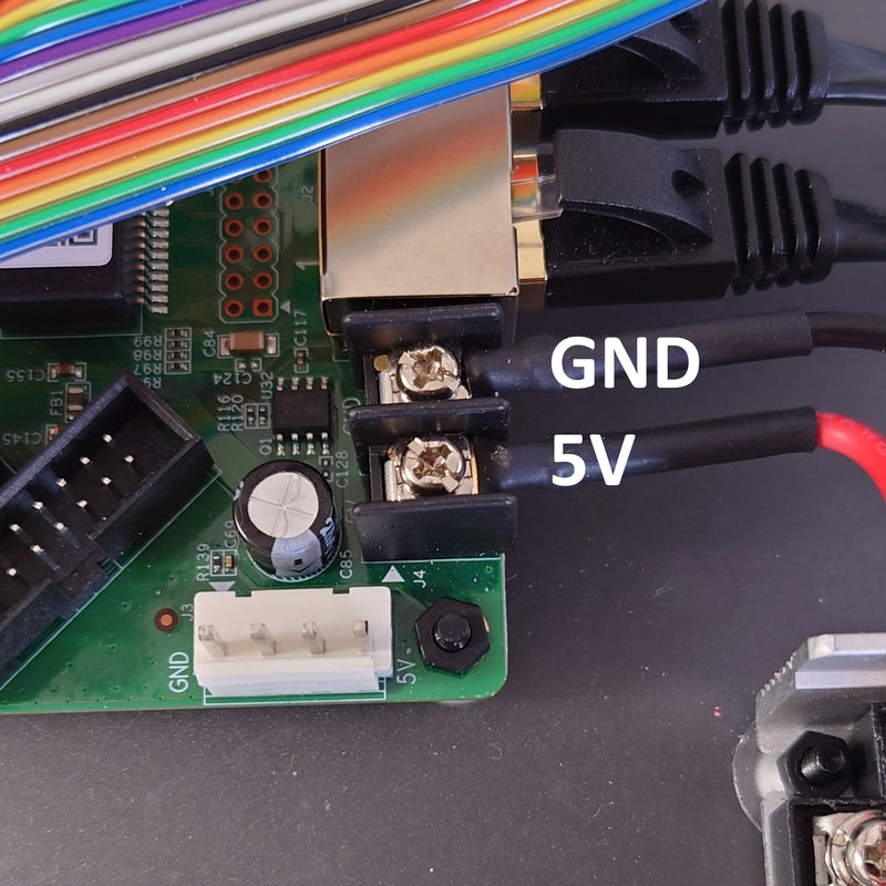 C08 power wires connected to the receiving card