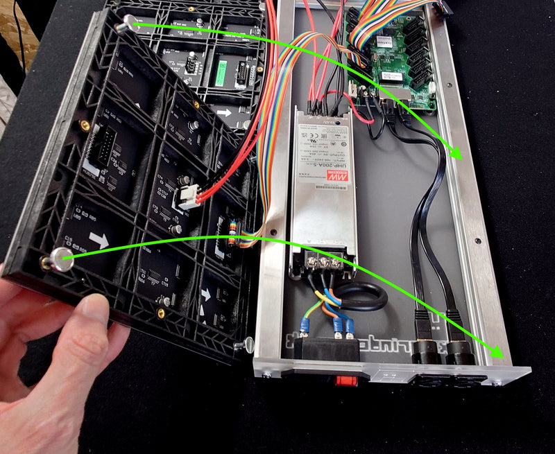 Flip the module over to attach to the frame using the magnetic feet